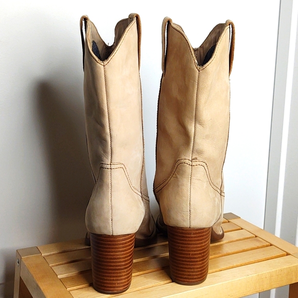 Born Crown Light Tan/Cream Suede Boots, Size 11 - Picture 3 of 9